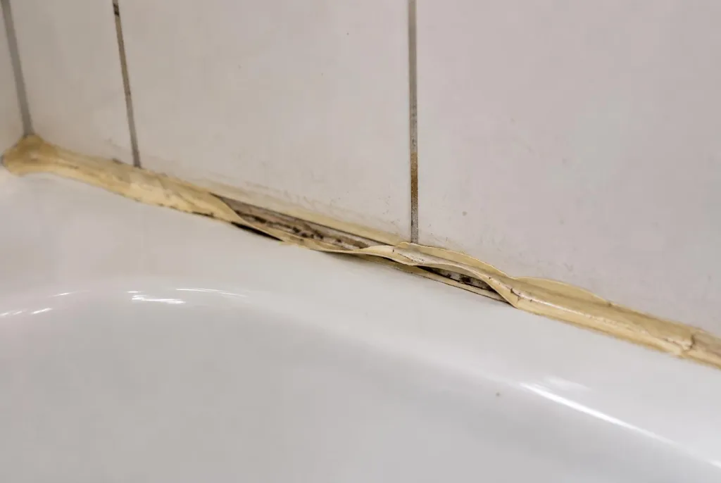 Kitbedrijf Uitgeest – loslatende kit naast het bad